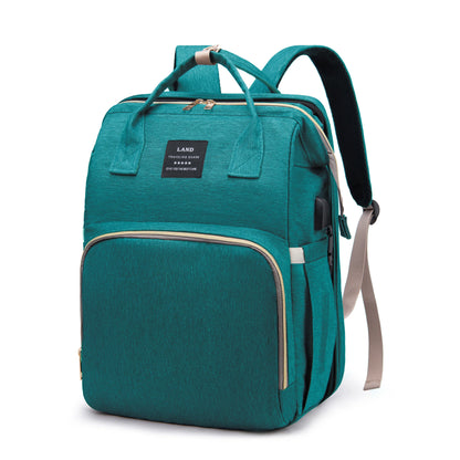 Portable Baby Bed & Diaper Bag: All-in-One Travel Book Bag for Parents