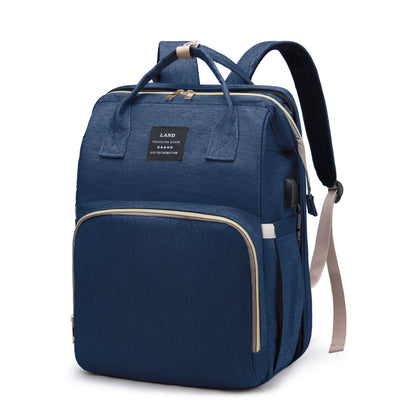 Portable Baby Bed & Diaper Bag: All-in-One Travel Book Bag for Parents