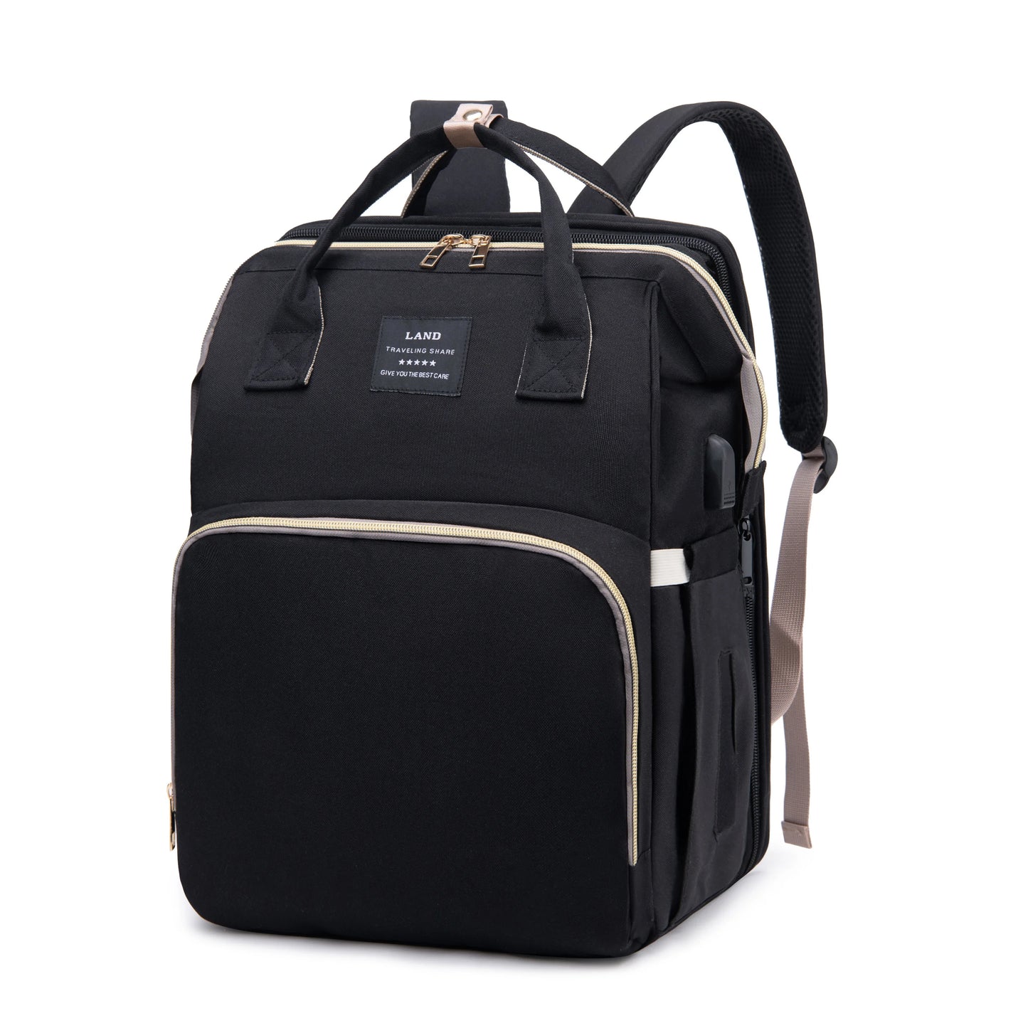 Portable Baby Bed & Diaper Bag: All-in-One Travel Book Bag for Parents