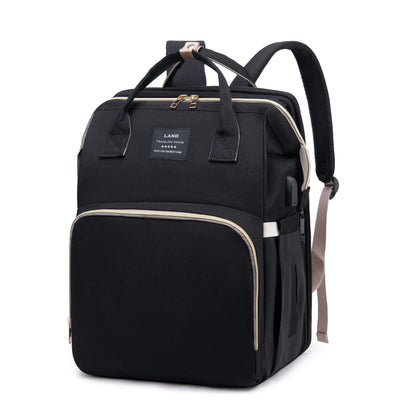 Portable Baby Bed & Diaper Bag: All-in-One Travel Book Bag for Parents