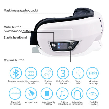 Bluetooth Eye Massager with Vibration & Heat Therapy