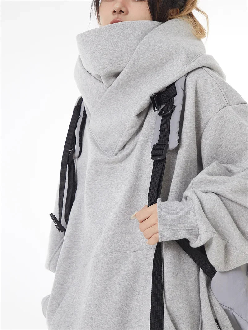 Unisex Oversized Fleece Turtleneck Hoodie