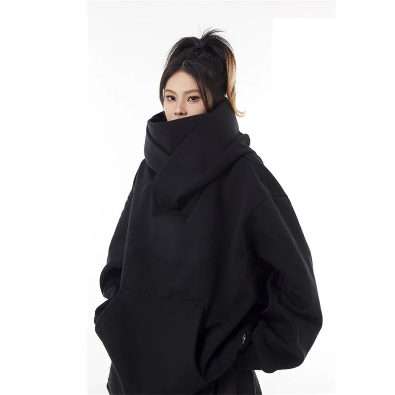 Unisex Oversized Fleece Turtleneck Hoodie