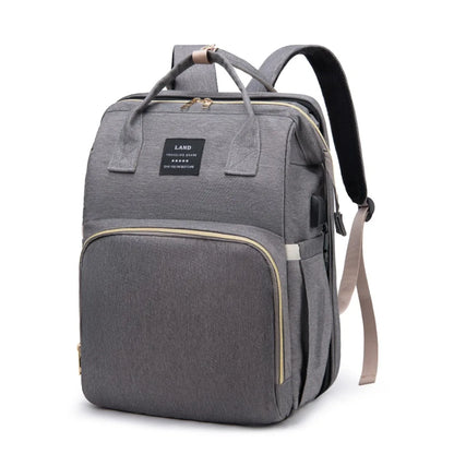 Portable Baby Bed & Diaper Bag: All-in-One Travel Book Bag for Parents